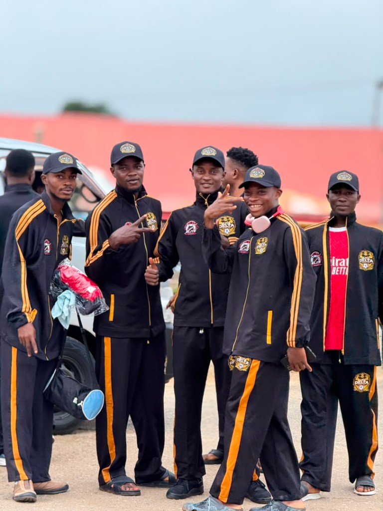 Elite Delta FC players in club kit